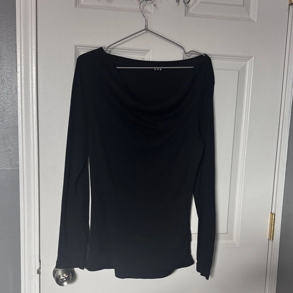 Elegant Black Long Sleeve Women's Top